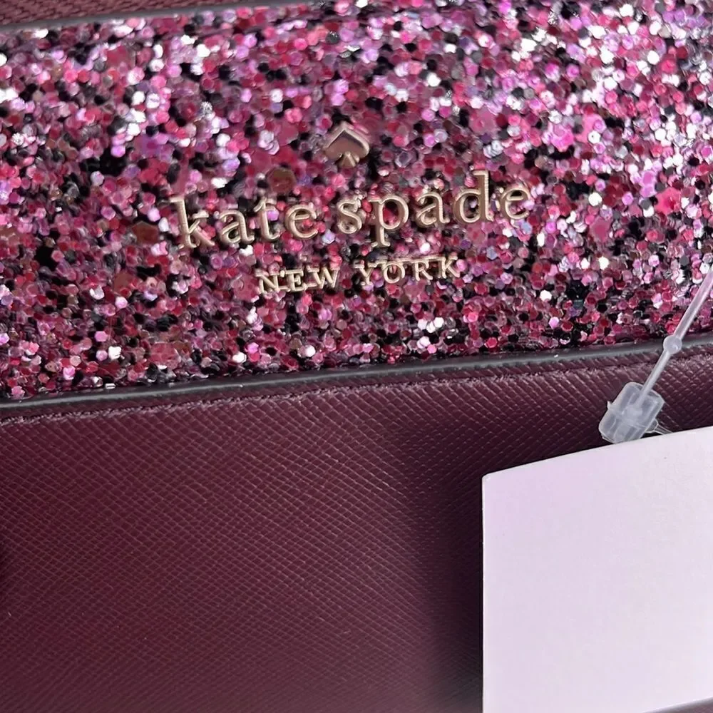 Kate Spade Flash Glitter Satchel Hand Bag Crossbody Purse